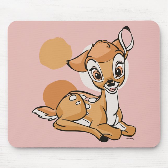 Bambi Sitting With A Smile Mouse Pad (Front)