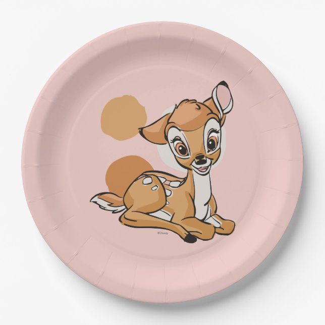 Bambi Sitting With A Smile Paper Plates (Front)