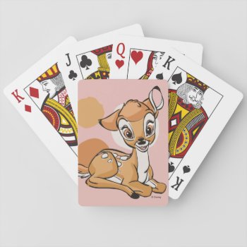 Bambi Sitting With A Smile Playing Cards by bambi at Zazzle