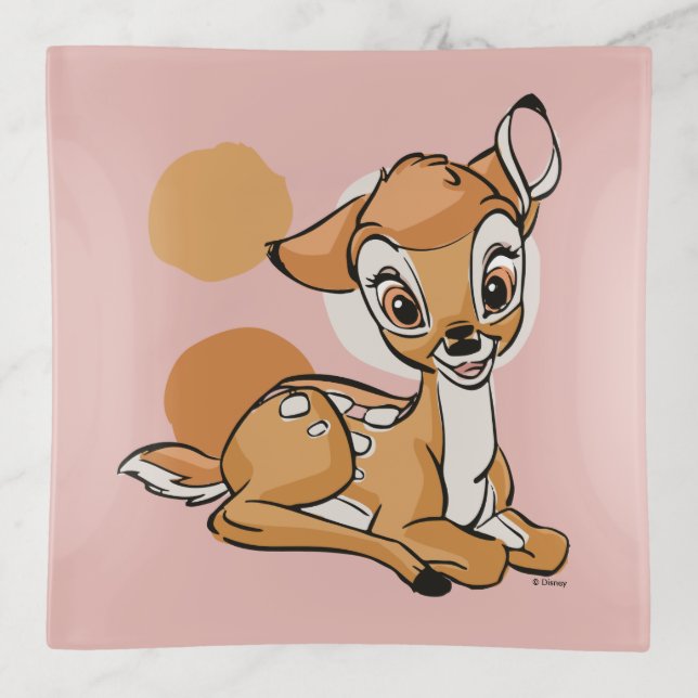 Bambi Sitting With A Smile Trinket Tray (Front)