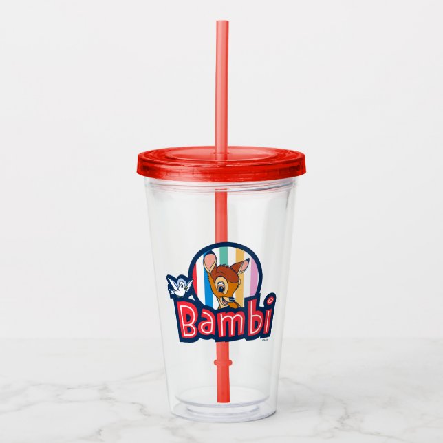 Bambi Striped Badge Acrylic Tumbler (Front)