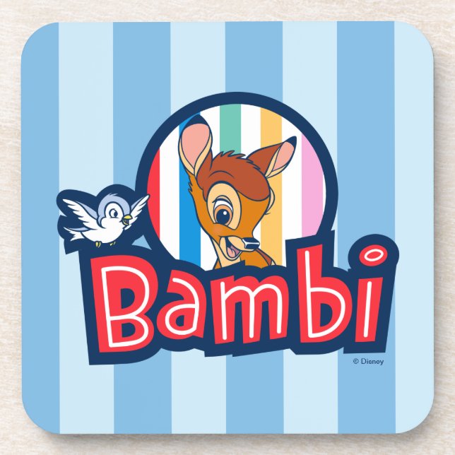 Bambi Striped Badge Beverage Coaster (Front)