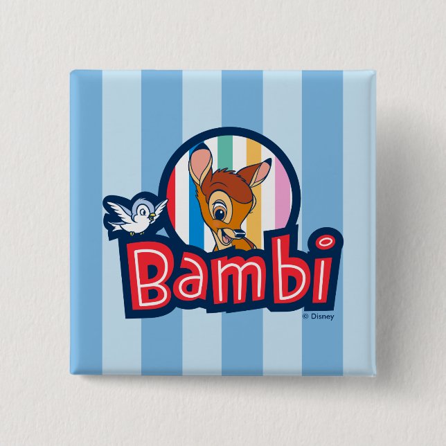 Bambi Striped Badge Button (Front)