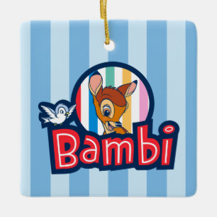 Bambi Striped Badge Ceramic Ornament