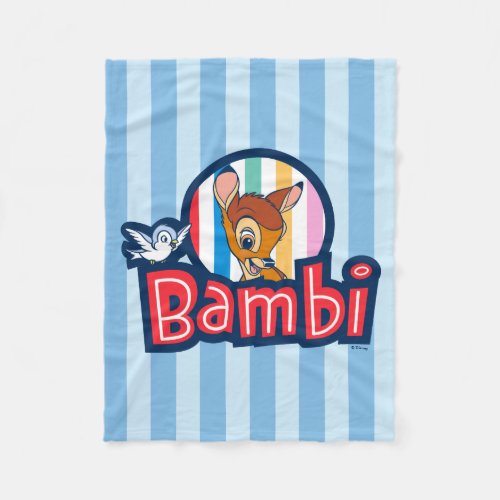 Bambi Striped Badge Fleece Blanket