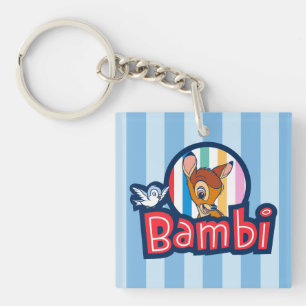 Bambi Striped Badge Keychain