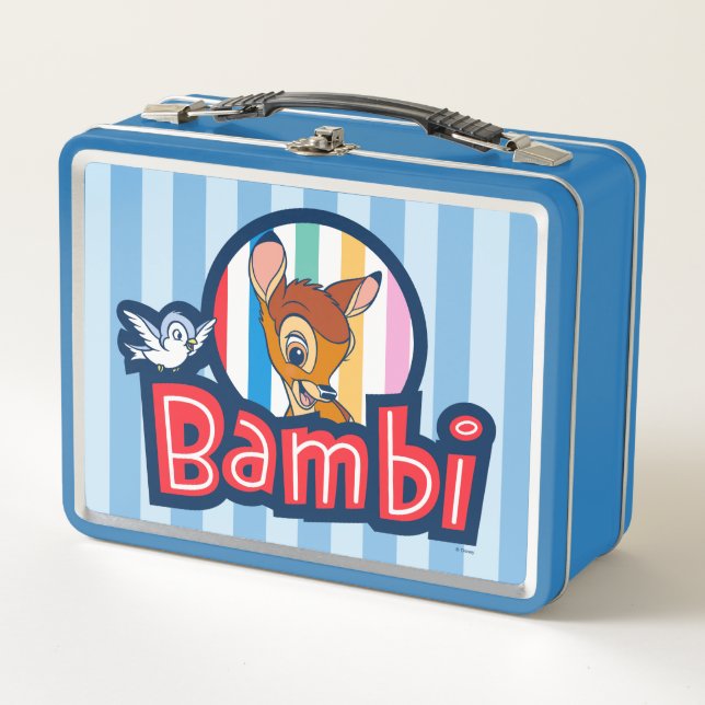 Bambi Striped Badge Metal Lunch Box (Front)
