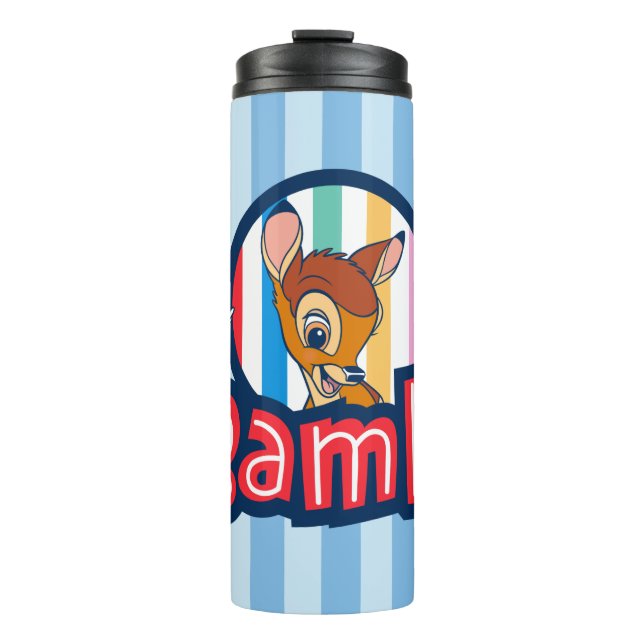 Bambi Striped Badge Thermal Tumbler (Front)