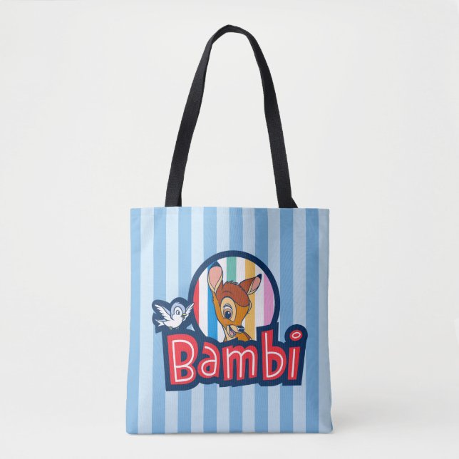 Bambi Striped Badge Tote Bag (Front)
