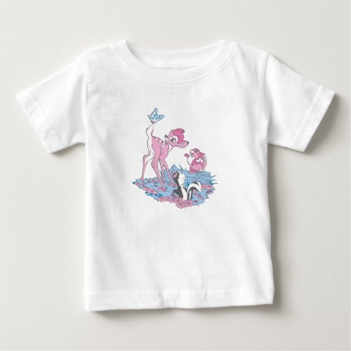 Bambi Thumper and Flower with Butterfly Baby T_Shirt