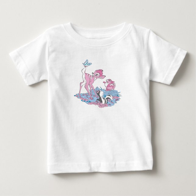 Bambi, Thumper, and Flower with Butterfly Baby T-Shirt (Front)