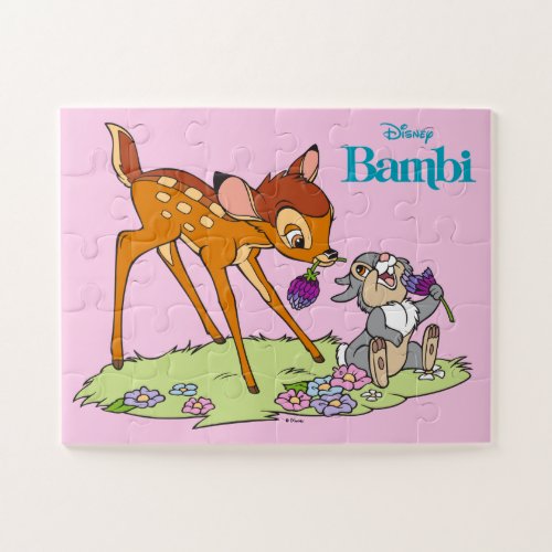 Bambi  Thumper Eating Clover Blossoms Jigsaw Puzzle
