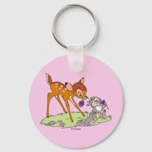 Bambi & Thumper Eating Clover Blossoms Keychain