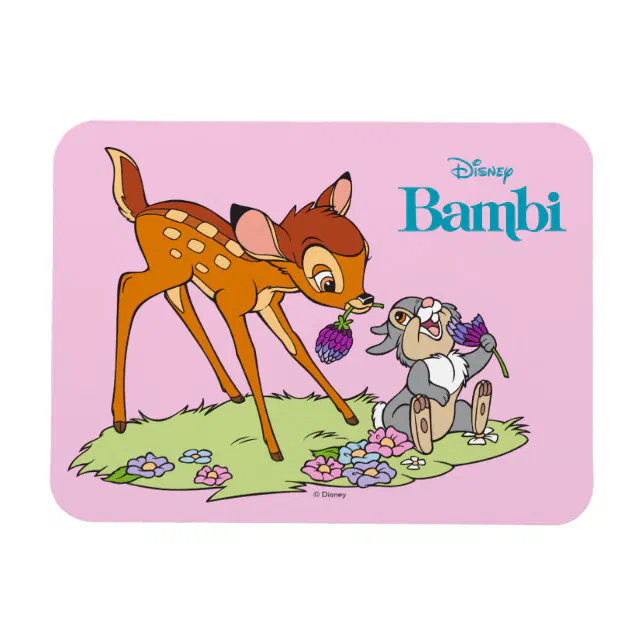 Bambi & Thumper Eating Clover Blossoms Magnet | Zazzle