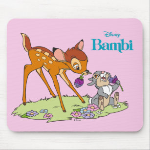 Bambi & Thumper Eating Clover Blossoms Mouse Pad