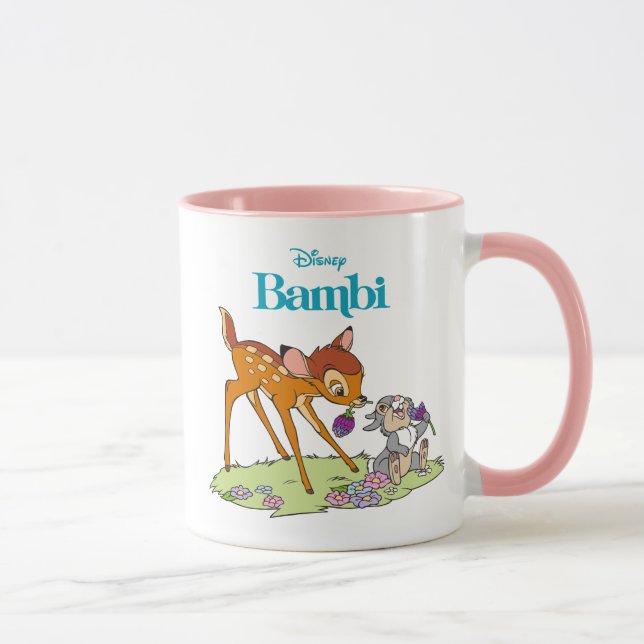 Bambi & Thumper Eating Clover Blossoms Mug (Right)
