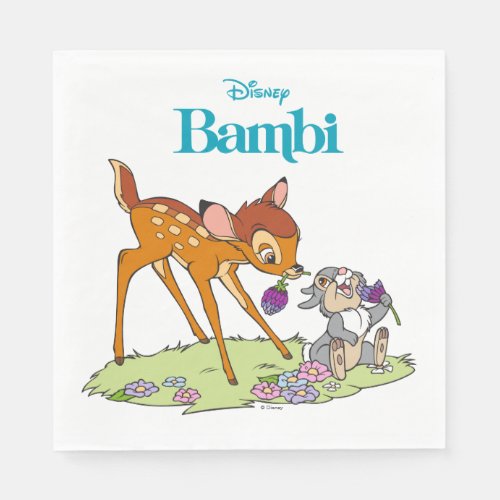 Bambi  Thumper Eating Clover Blossoms Napkins