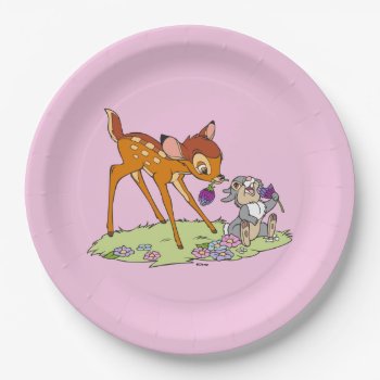 Bambi & Thumper Eating Clover Blossoms Paper Plates by bambi at Zazzle