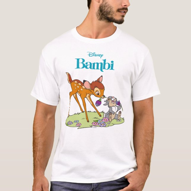 Bambi & Thumper Eating Clover Blossoms T-Shirt (Front)