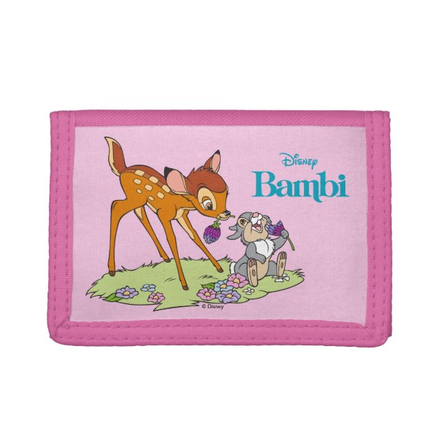 Bambi & Thumper Eating Clover Blossoms Trifold Wallet (Front)