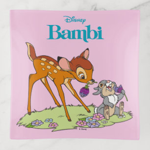 Bambi & Thumper Eating Clover Blossoms Trinket Tray