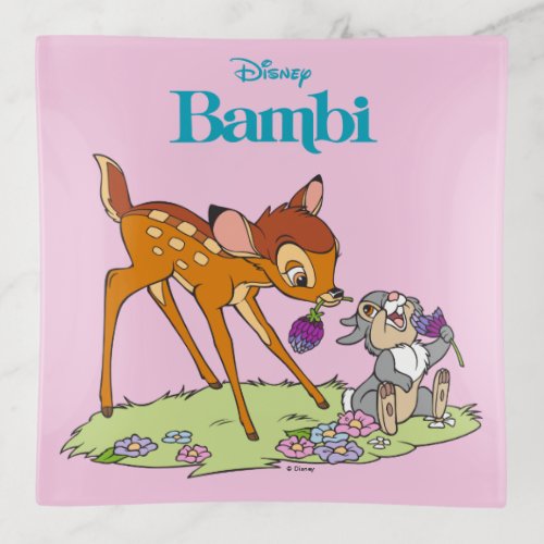 Bambi  Thumper Eating Clover Blossoms Trinket Tray