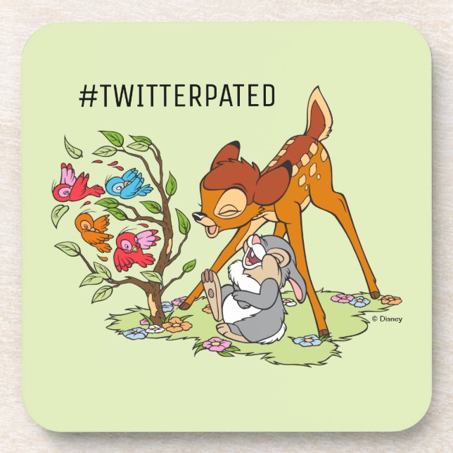 Bambi & Thumper Laughing At Birds Beverage Coaster (Front)