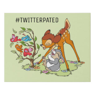 Bambi & Thumper Laughing At Birds Faux Canvas Print