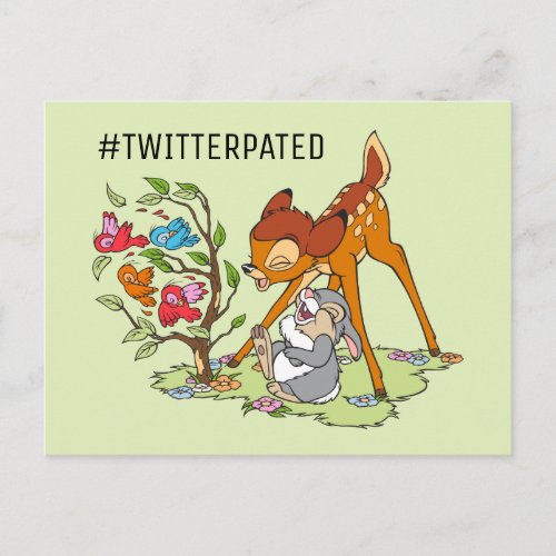 Bambi  Thumper Laughing At Birds Postcard