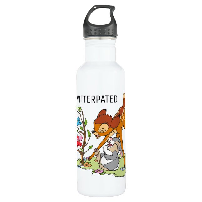Bambi & Thumper Laughing At Birds Stainless Steel Water Bottle (Front)