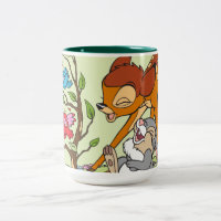 Bambi & Thumper Laughing At Birds Two-Tone Coffee Mug