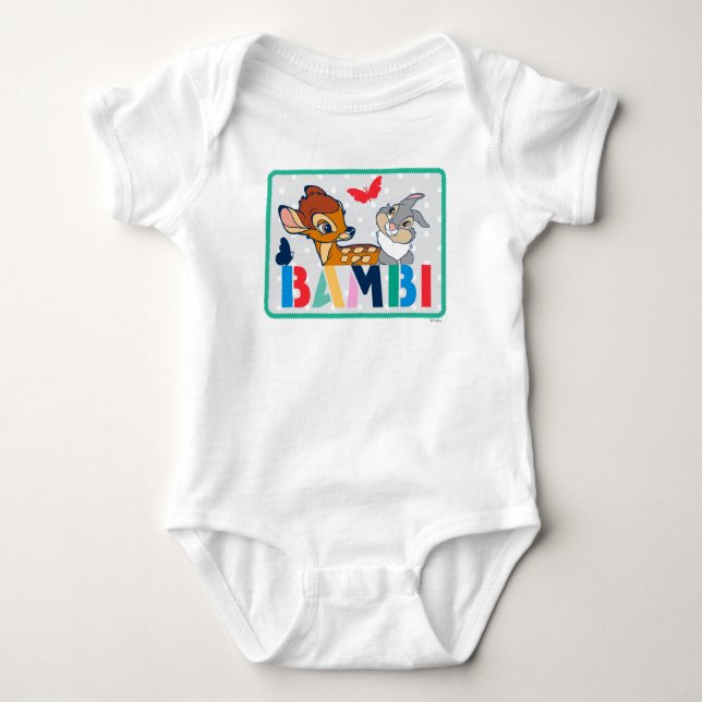 Bambi & Thumper Polka Dot Badge Baby Bodysuit (Front)