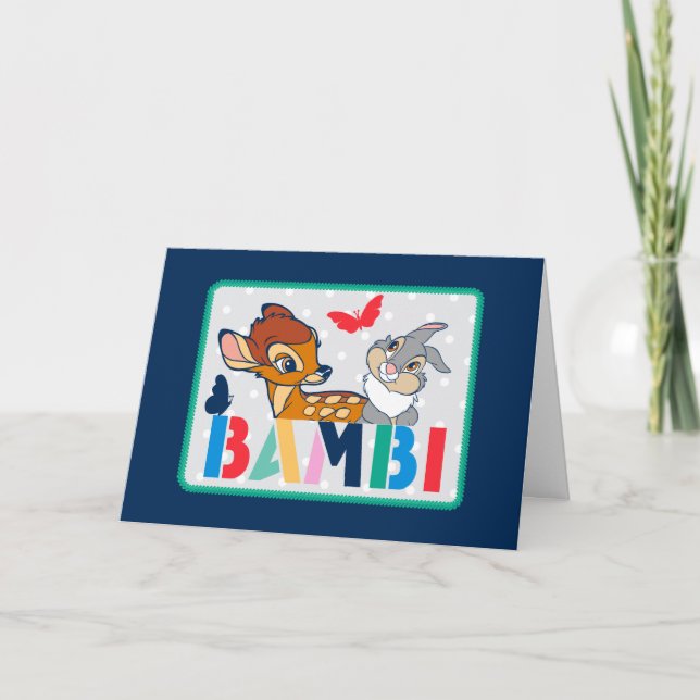Bambi & Thumper Polka Dot Badge Card (Front)
