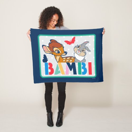 Bambi  Thumper Polka Dot Badge Fleece Blanket