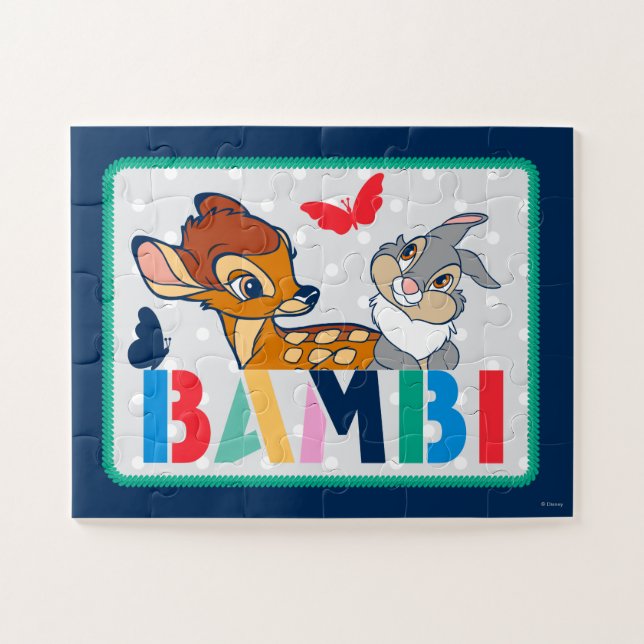 Bambi & Thumper Polka Dot Badge Jigsaw Puzzle (Horizontal)