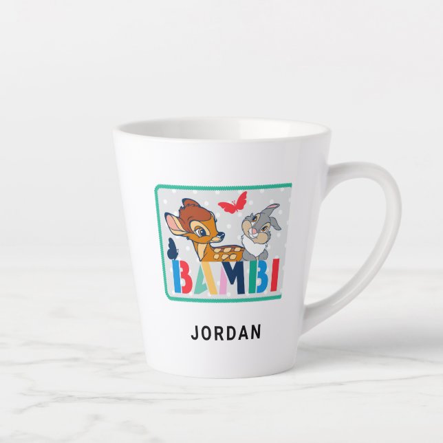 Bambi & Thumper Polka Dot Badge Latte Mug (Right)