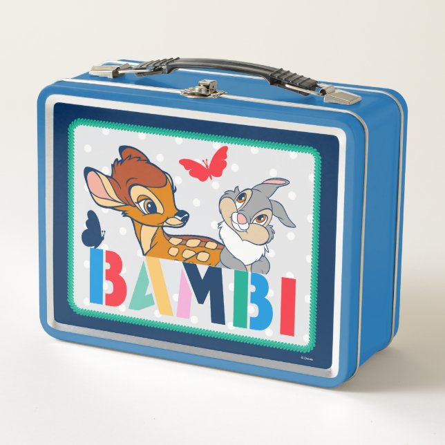 Bambi & Thumper Polka Dot Badge Metal Lunch Box (Front)