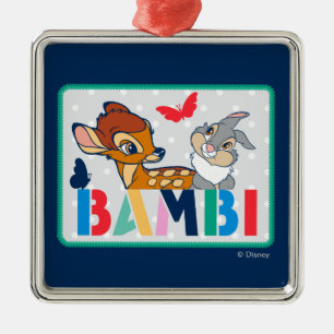 Bambi & Thumper Polka Dot Badge Metal Ornament