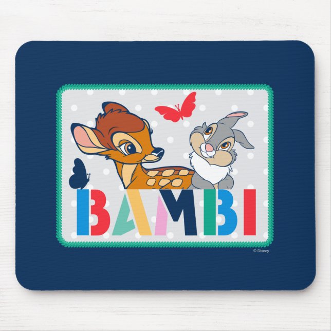 Bambi & Thumper Polka Dot Badge Mouse Pad (Front)