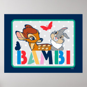 Bambi & Thumper Polka Dot Badge Poster