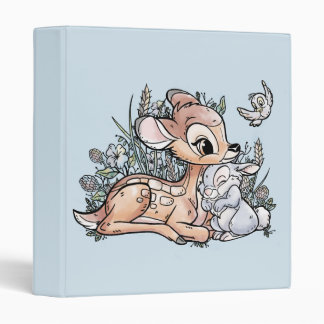 Bambi & Thumper Sitting In The Flowers 3 Ring Binder