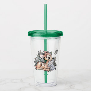 Bambi & Thumper Sitting In The Flowers Acrylic Tumbler