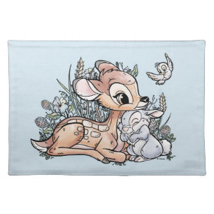 Bambi & Thumper Sitting In The Flowers Cloth Placemat