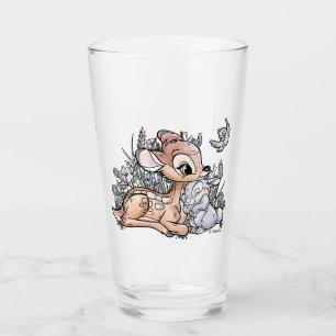 Bambi & Thumper Sitting In The Flowers Glass