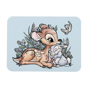 Bambi & Thumper Sitting In The Flowers Magnet