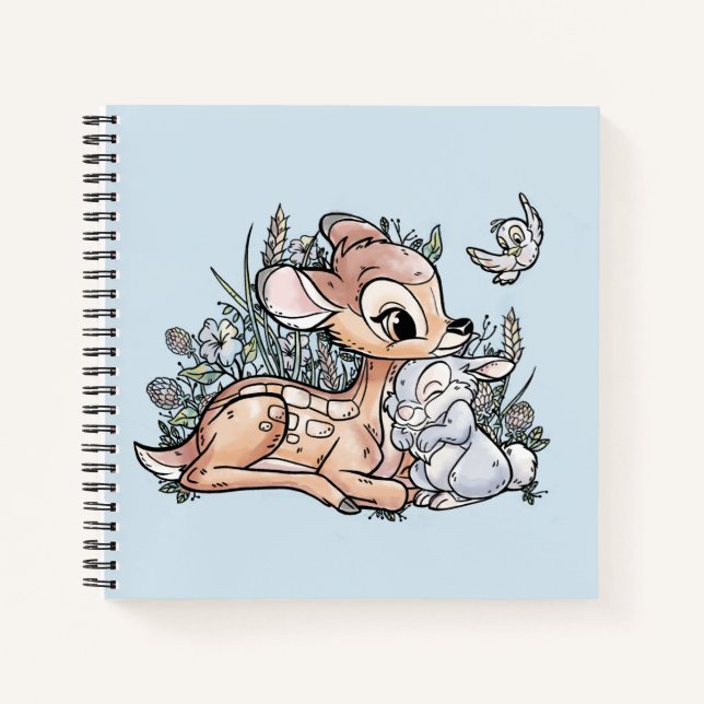 Bambi & Thumper Sitting In The Flowers Notebook (Front)