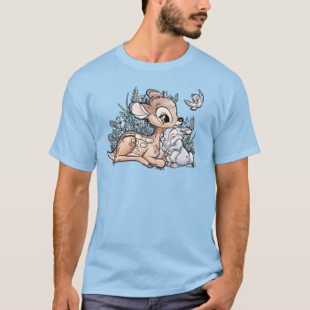Bambi & Thumper Sitting In The Flowers T-shirt by bambi at Zazzle