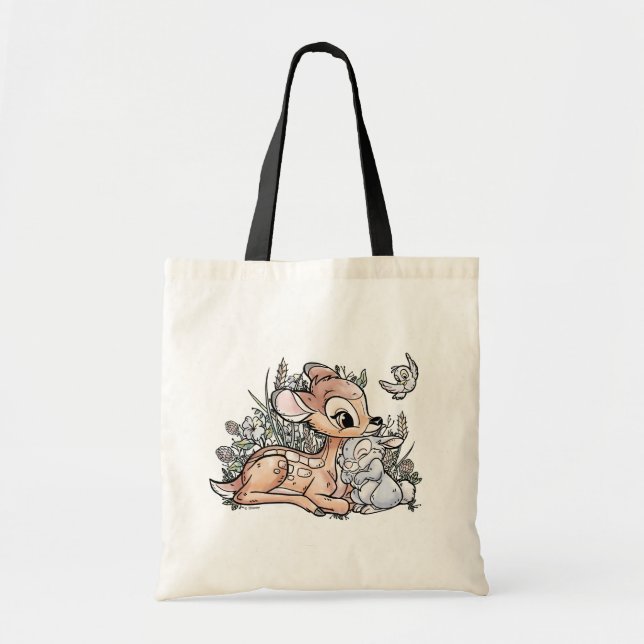Bambi & Thumper Sitting In The Flowers Tote Bag (Front)