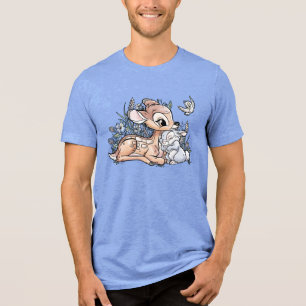 Bambi & Thumper Sitting In The Flowers Tri-Blend Shirt