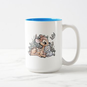 Bambi & Thumper Sitting In The Flowers Two-tone Coffee Mug by bambi at Zazzle